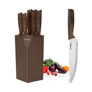 Zestaw noży kuchennych w bloku 6-ele noże komplet MASTERPAN MP-6011