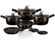 Zestaw garnków 13 ele. BERLINGER HAUS Metallic Shiny Black BH-6615