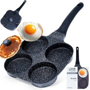 Patelnia granitowa do jajek sadzonych placków pancakes 4 otwory BLACK LINE 19x19 cm VILDE 199054
