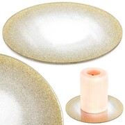 Podstawka pod kompozycje dekoracyjne świece szklana lustrzana brokatowa 15cm VILDE 568085