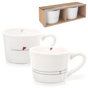Kubki ceramiczne do kawy herbaty SERCE 200 ml zestaw kubków 2 sztuki ORION 128863