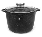 Garnek z powłoką marmurową czarny 10L 28cm wysoki indukcja gaz BRUNBESTE BB-7733