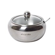 Cukiernica cukierniczka pojemnik na cukier stalowa z łyżeczką 460ml KAMILLE KM-7002