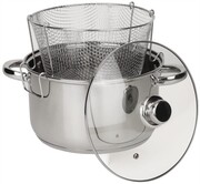 Garnek stalowy ze stali nierdzewnej do smażenia frytek 5L makaronu 24cm wysoki ROSSNER KL88