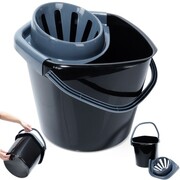 Wiadro do mopa z wyciskaczem plastikowe czarne 10L VILDE 779081