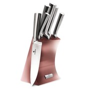 Zestaw noży w stojaku 6 elementów BERLINGER HAUS Rose Gold BH-2447