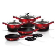 Zestaw garnków BERLINGER HAUS Metallic Black Burgundy Line 10 ele. BH-1631-N