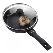 Patelnia granitowa do smażenia 24cm na indukcję nieprzywierająca z pokrywką TIROSS TS-2402P