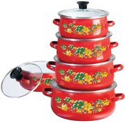 Zestaw garnków emaliowanych 10 ele. ZILNER ZL-8502-RD