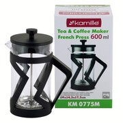 Zaparzacz szklany french press do herbaty kawy 600ml KAMILLE KM-0775M