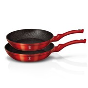 Zestaw 2 patelni granitowych 22/26cm BERLINGER HAUS Metallic Line Burgundy BH-1612-Nf