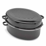 Brytfanna emaliowana 42cm z pokrywą grillową TADAR TD-2087