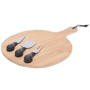 Deska do serwowania serów bambusowa + akcesoria EXCELLENT HOUSEWARE 128004