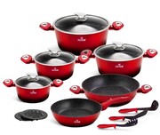 Zestaw garnków z powłoką granitową 15 ele. ZILNER Black Burgundy ZL-8520