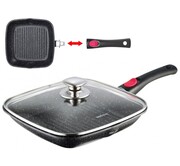 Patelnia grillowa granitowa 28cm z odpinanym uchwytem KINGHOFF KH-1511