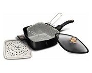 Patelnia 24cm z koszem i płytą parową 4 ele. BERLINGER HAUS Black Rose BH-6792t