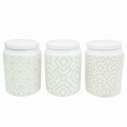 Zestaw 3 pojemników ceramicznych na kawę, herbatę i cukier MAESTRO PATTERN MR-20033-03cs