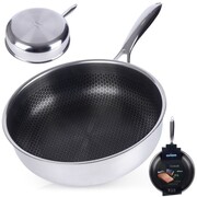Patelnia stalowa ze stali nierdzewnej indukcja głęboka COOKCELL 26 cm ORION 112981