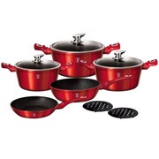 Zestaw garnków BERLINGER HAUS Metallic Line Burgundy 10 ele. BH-1222-N