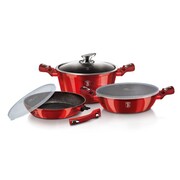 Komplet garnków 6-ele 24cm BERLINGER HAUS Metallic Line Burgundy BH-7050