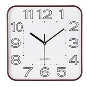 Zegar ścienny na ścianę do kuchni salonu kwadratowy biały 30CM BRUNBESTE BB-1866