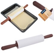 Wałek do ciasta silikonowy obrotowy DUŻY 47cm brązowy SILLINIE ORION 141249