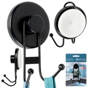 Haczyk wieszak ścienny na ubrania ręczniki metalowy czarny na przyssawkę podwójny BATHROOM SOLUTIONS 567013