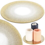 Podstawka pod kompozycje dekoracyjne świece szklana lustrzana brokatowa 20cm VILDE 568086