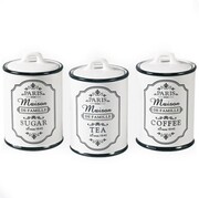 Zestaw 3 pojemników ceramicznych na kawę, herbatę i cukier MAESTRO PARIS MAISON MR-20030-03cs