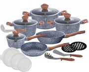 Zestaw garnków z powłoką granitową 18 ele. BERLINGER HAUS Forest Line BH-6198
