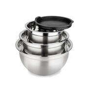Miski kuchenne metalowe komplet misek z pokrywką 16/20/24CM 3SZT MAESTRO MR-1688