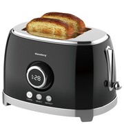 Toster na 2 kromki kieszenie, czarny, retro, wyświetlacz LED, KLAUSBERG KB-9025