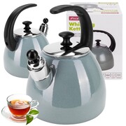 Czajnik imbryk emaliowany ze zdejmowanym gwizdkiem 2.5L zielony indukcja na gaz KAMILLE KM-1040A