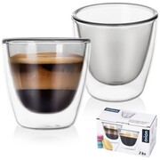 Szklanki termiczne z podwójną ścianką do kawy espresso 90ml 2 sztuki ORION 124377
