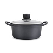 Garnek z pokrywką indukcja gaz 20cm 2.7L czarny MAESTRO MR-4320