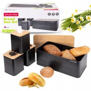 Zestaw Chlebak z 3 pojemnikami kuchennymi na przyprawy chleb pieczywo KAMILLE KM-1126