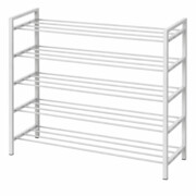 Metalowa półka na buty obuwie regał stojak 4 poziomy biała 65x90x26cm BRUNBESTE BB-3552