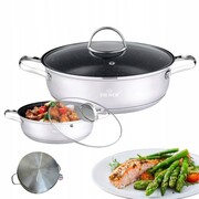 Garnek stalowy niski 6.0L 28cm marmurkowy nieprzywierający indukcja ZILNER ZL-7405