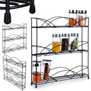 Półka na przyprawy kuchenna metalowa czarna 33.5x6.5x33.5cm VILDE 229070