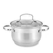 Garnek stalowy z pokrywką na indukcję gaz duży 26cm 8.2L MAESTRO MR-3512-26