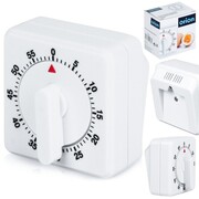 Minutnik kuchenny mechaniczny ręczny timer 0-60min biały ORION 130739