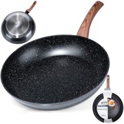 Patelnia granitowa nieprzywierająca indukcja NON-STICK BLACK&WOOD duża 32 cm VILDE 199064