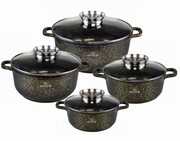 Zestaw garnków marmurowo-ceramiczne 8 ele. ZILNER Gold ZL-7209