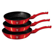 Zestaw 3 patelni granitowych 20/24/28cm BERLINGER HAUS Metallic Burgundy Line BH-1288-Nf