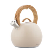 Czajnik stalowy na gaz indukcja 3L z gwizdkiem uchwyt Soft-Touch beżowy mat KLAUSBERG KB-7956