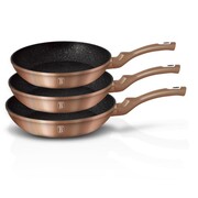 Zestaw 3 patelni granitowych 20/24/28cm BERLINGER HAUS Metallic Line Rosegold BH-1278-N