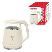Czajnik elektryczny z regulacją temperatury mały 1.0L bezprzewodowy kremowy KLAUSBERG KB-7893