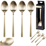 Łyżeczki do herbaty komplet łyżeczek zestaw sztućce złote SATYNOWE 4-ele EXCELLENT HOUSEWARE 139767