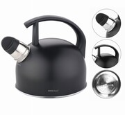 Czajnik stalowy 1.5L matowy czarny KINGHOFF KH-1897