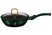 Patelnia tytanowa 24cm z pokrywką BERLINGER HAUS Metallic Line Emerald BH-6049